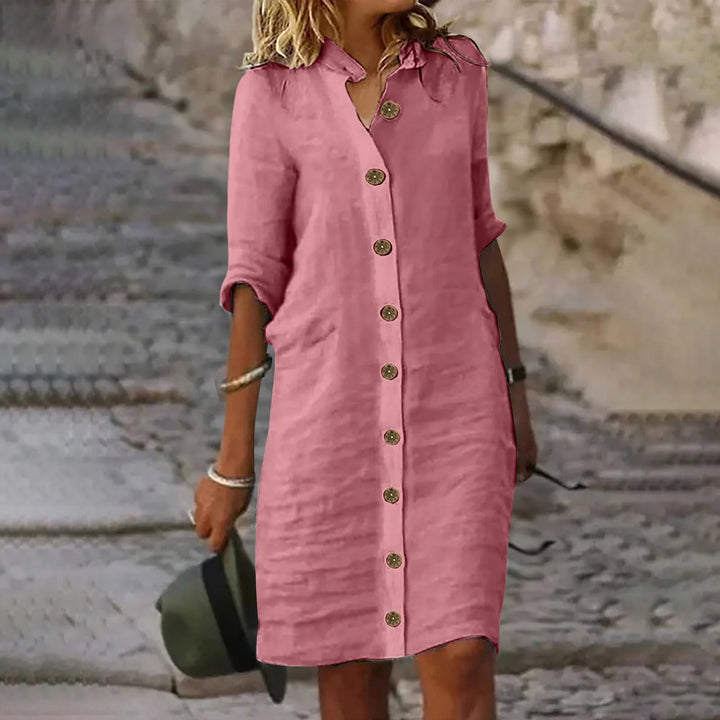 Desiree | Button-Up Linen Dress