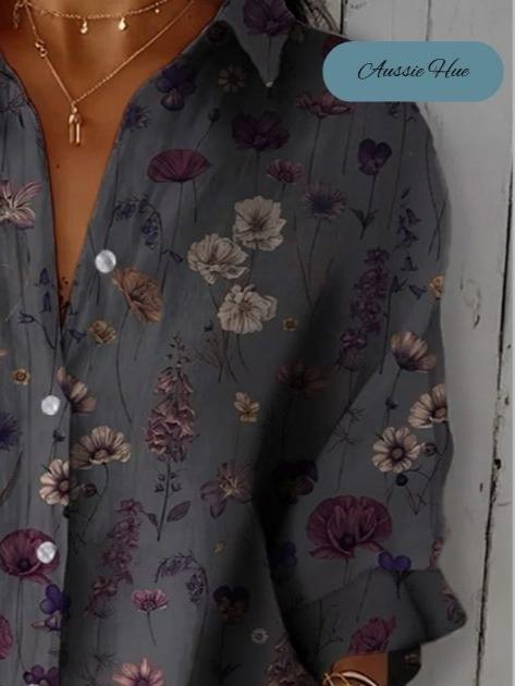 Graceful Gray Floral Shirt