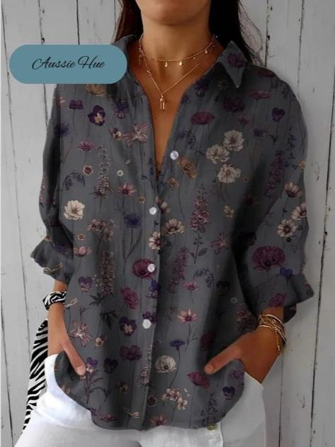 Graceful Gray Floral Shirt