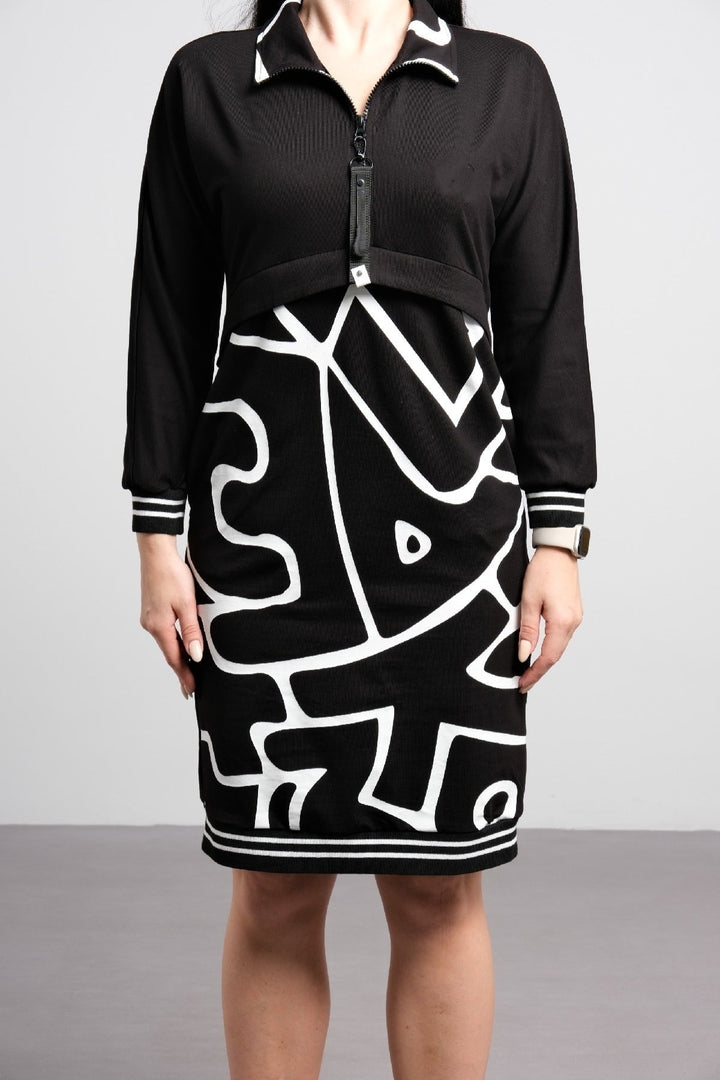 Apex | Printed Zipper Dress_006