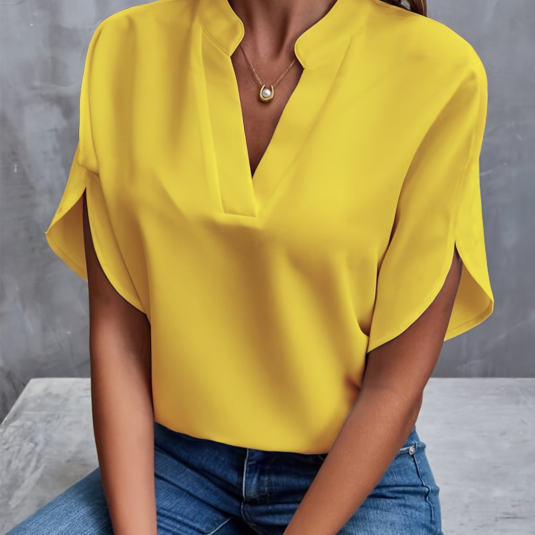 Judy | Flared Sleeve Shirt_Yellow