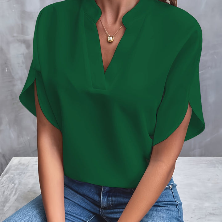 Judy | Flared Sleeve Shirt_Green