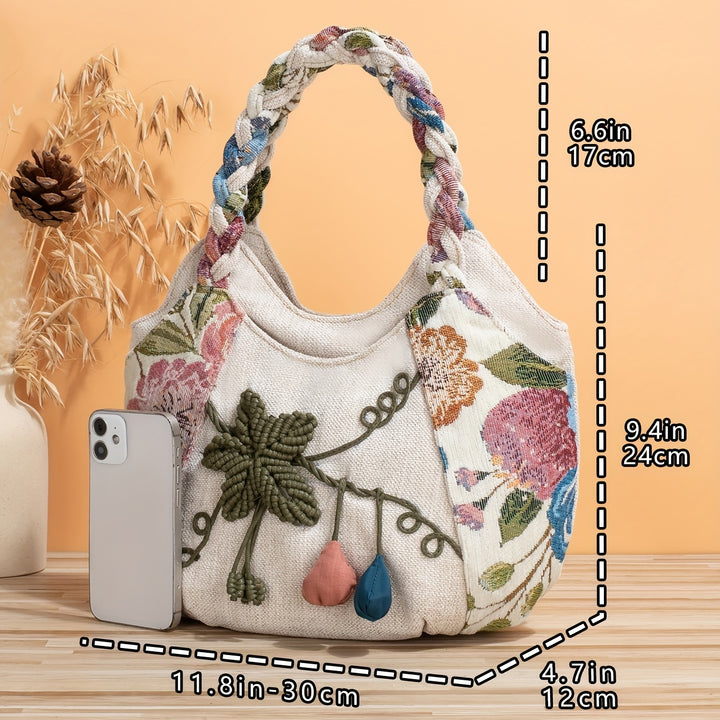 Woven Floral Handbag