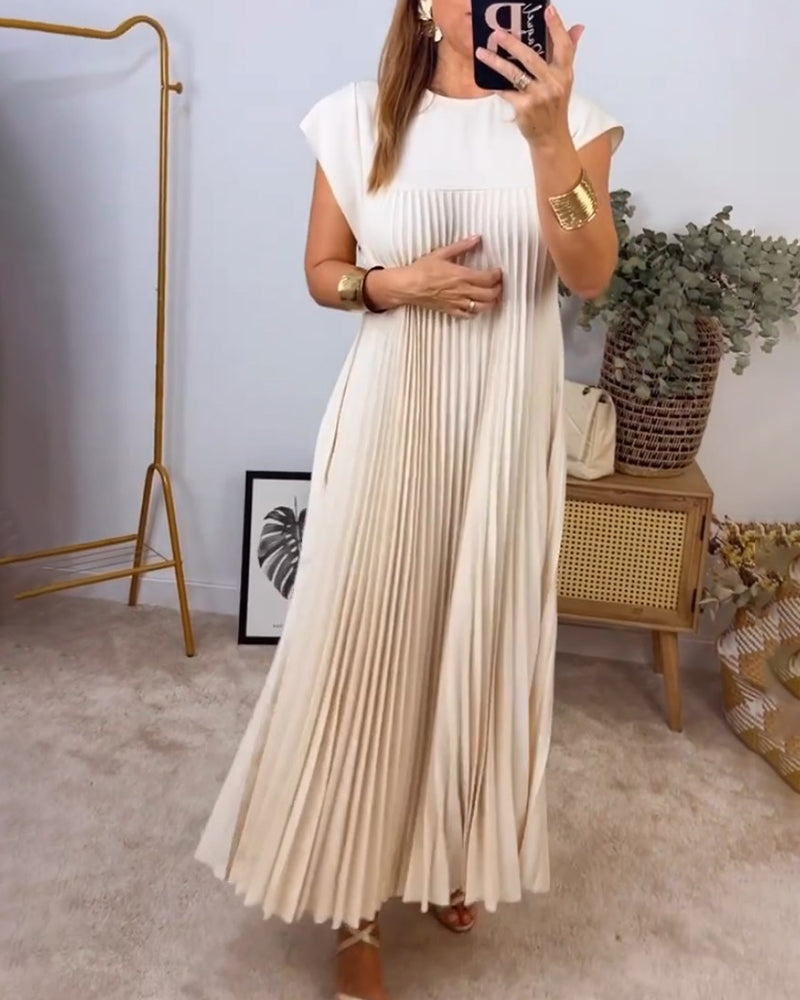 Classic Pleated Maxi Dress