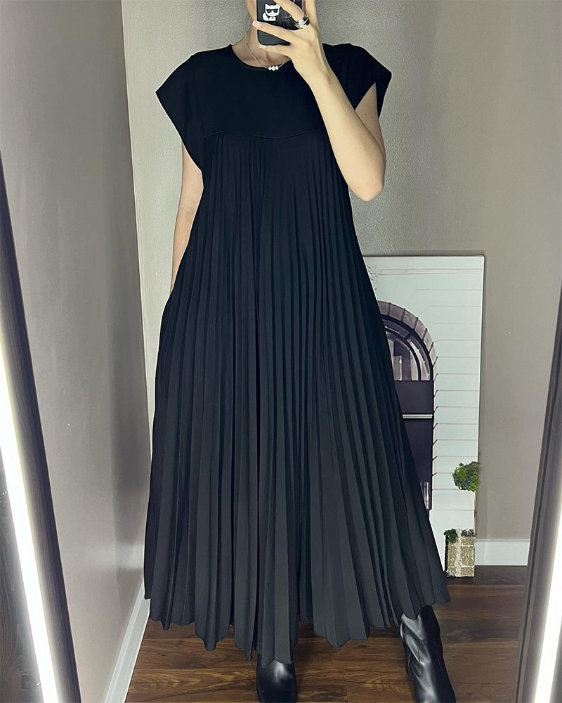 Classic Pleated Maxi Dress