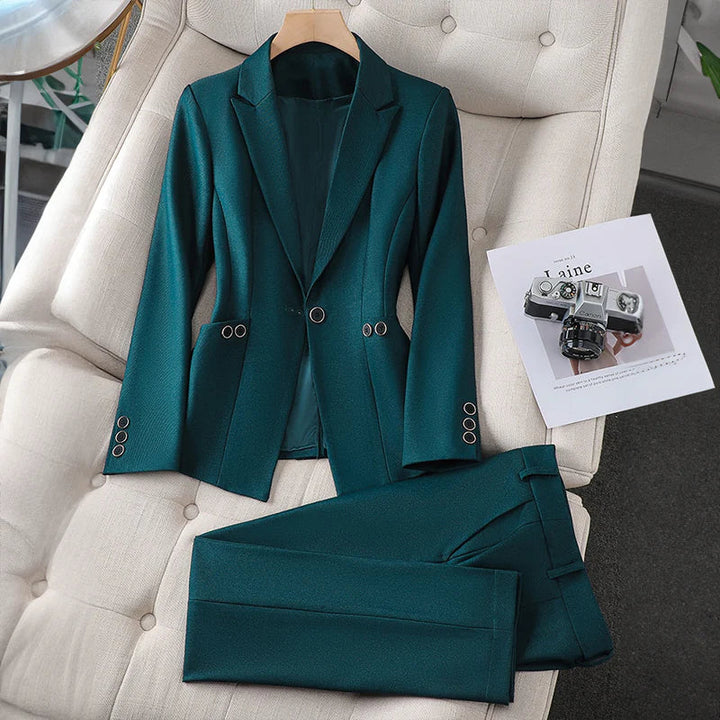 Charlotte Blazer And Trousers Set_Emerald Green