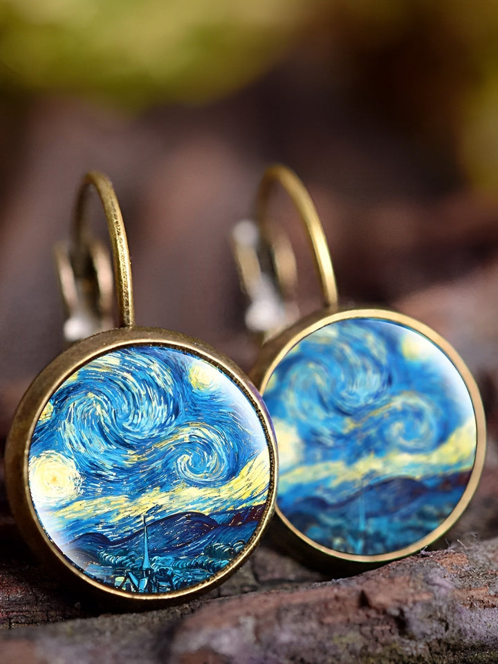 Vintage Oil Painting Earrings