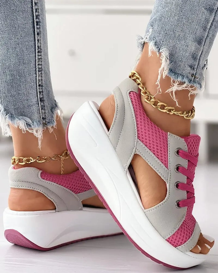 Orthopedic Lace-Up Mesh Sandals