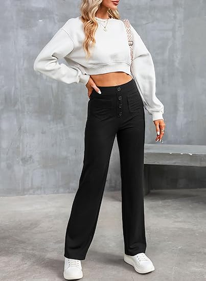 Elegant High-Waist Stretch Pants