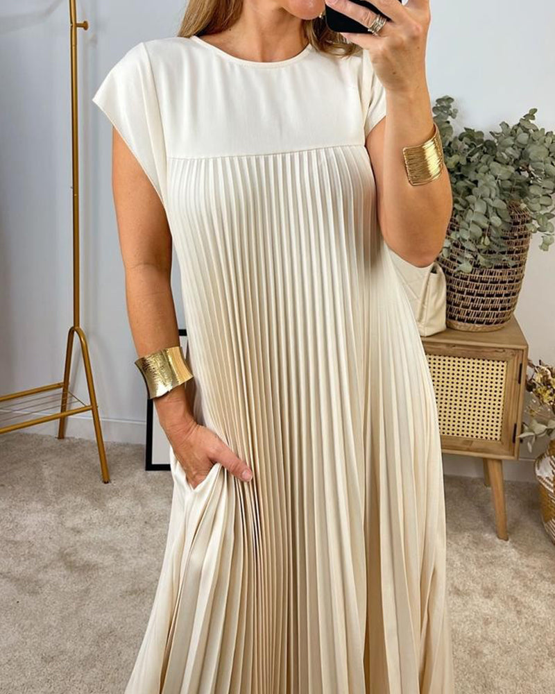 Classic Pleated Maxi Dress