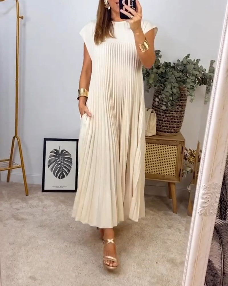 Classic Pleated Maxi Dress