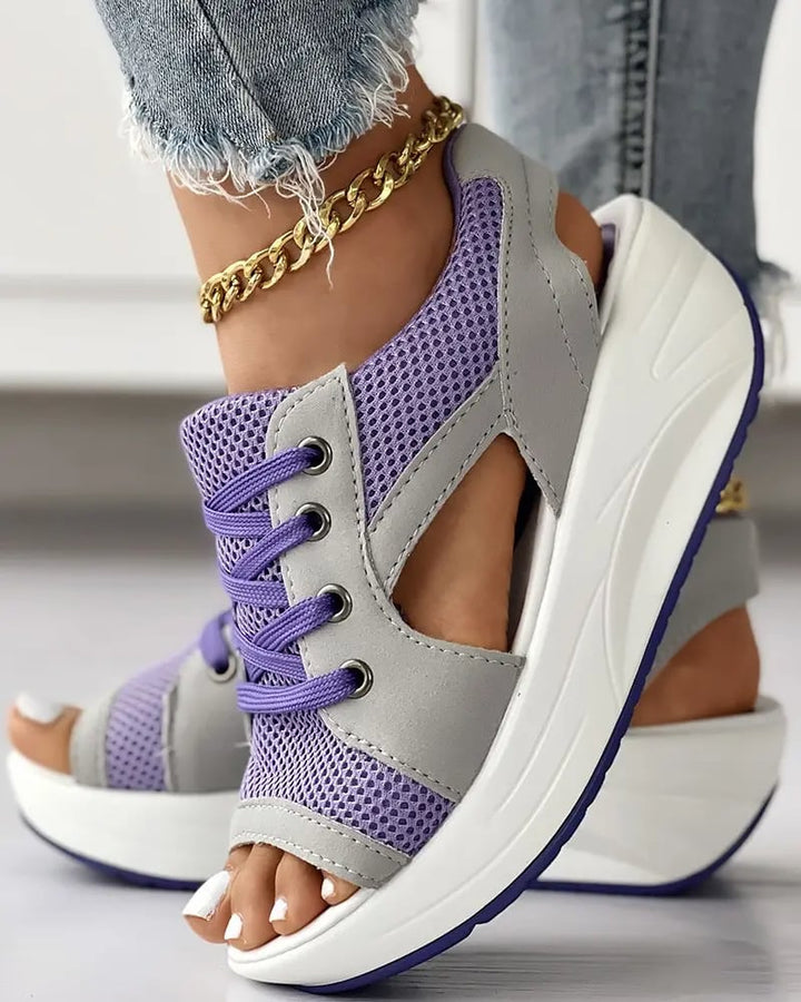 Orthopedic Lace-Up Mesh Sandals