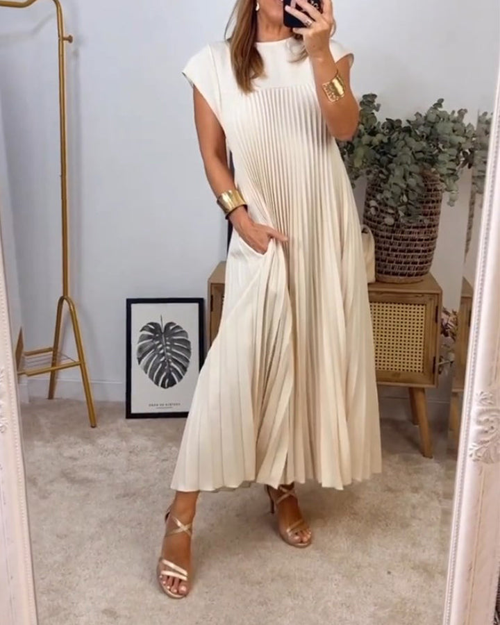 Classic Pleated Maxi Dress