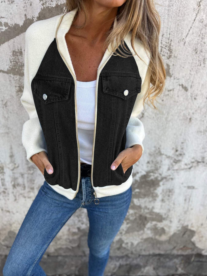 V-neck Zipper Jacket_White