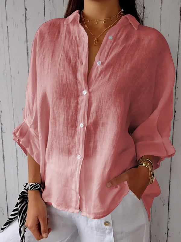 Relaxed Fit Button-Down Top