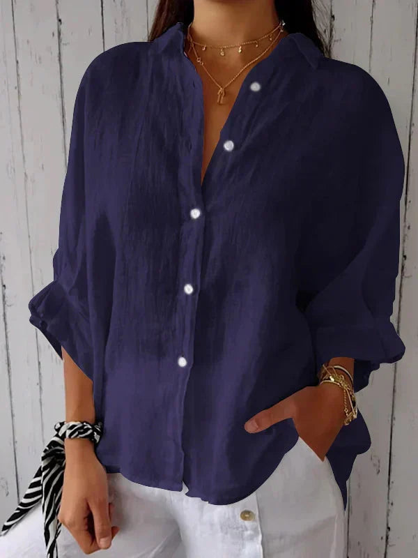 Relaxed Fit Button-Down Top