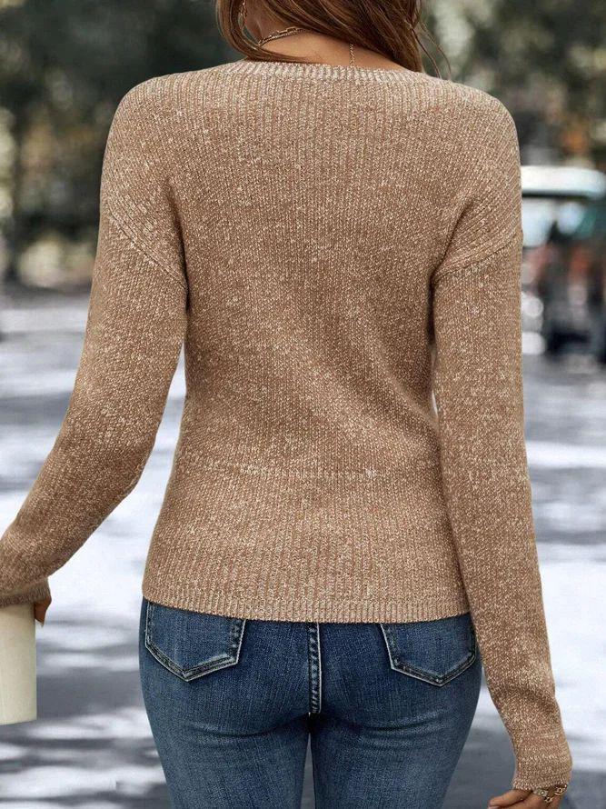 Khaki V-Neck Sweater