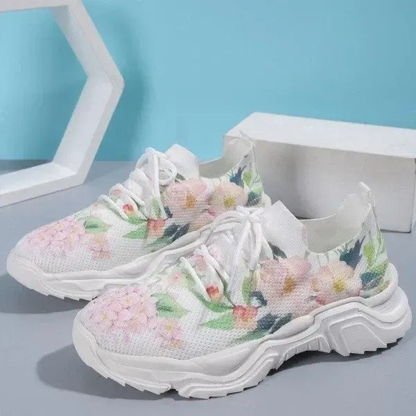 Orthopedic Floral Mesh Sneakers