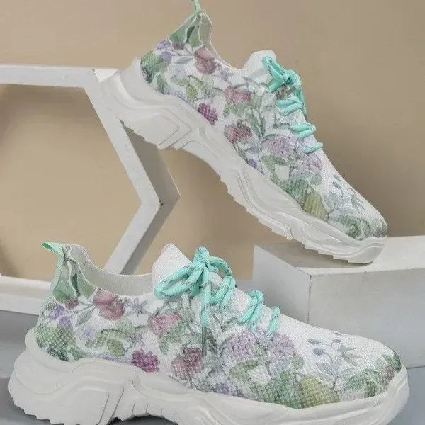 Orthopedic Floral Mesh Sneakers