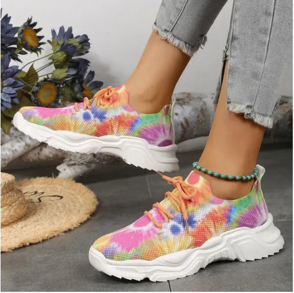 Orthopedic Floral Mesh Sneakers