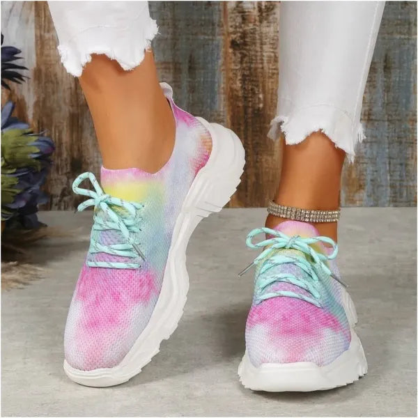 Orthopedic Floral Mesh Sneakers