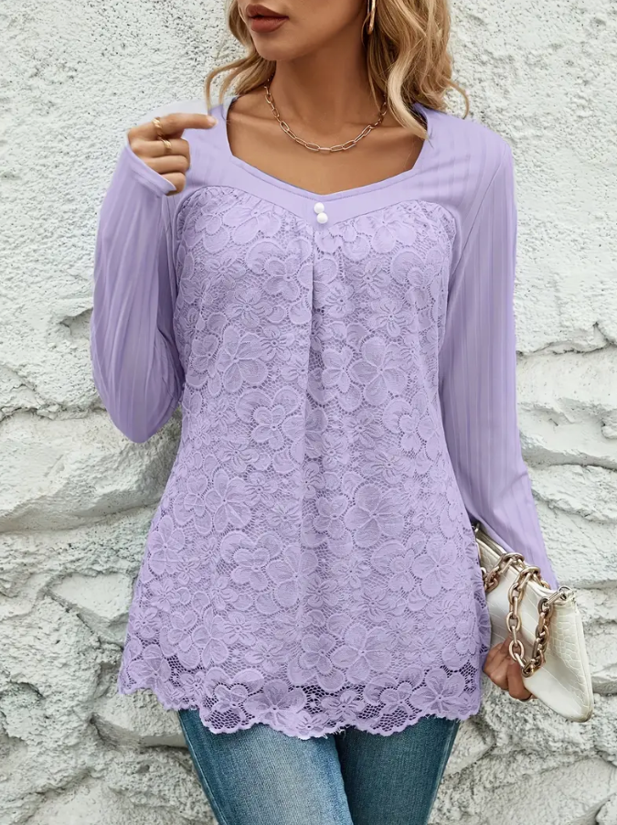 Lavender Lace Casual Top