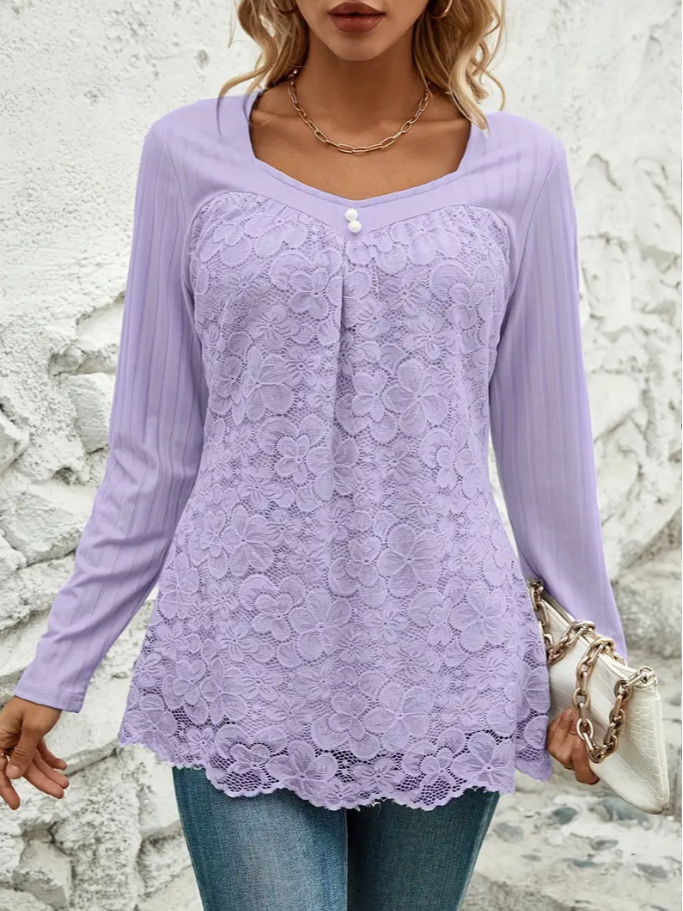 Lavender Lace Casual Top