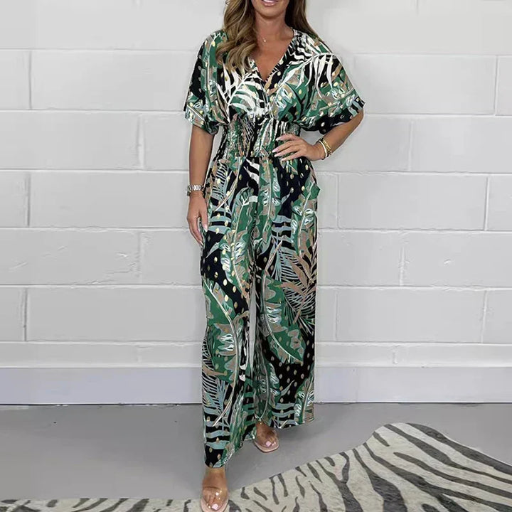 Tropical Leaf Design Jumpsuit