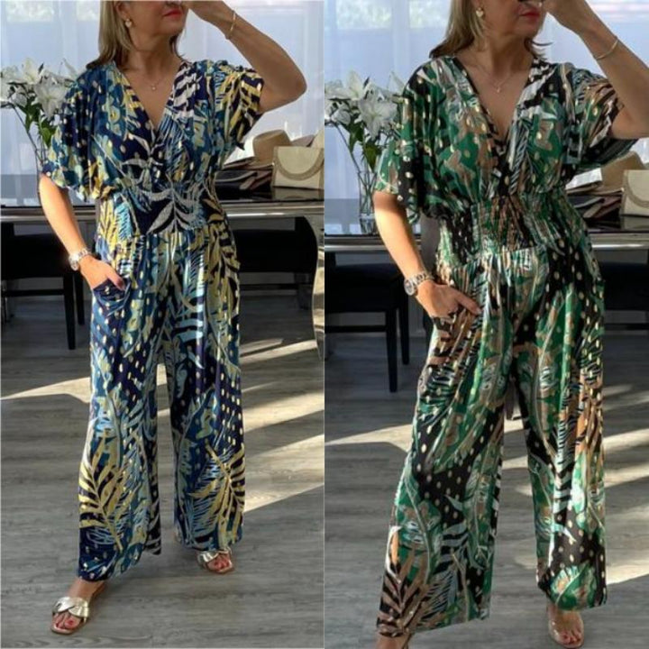 Tropical Leaf Design Jumpsuit