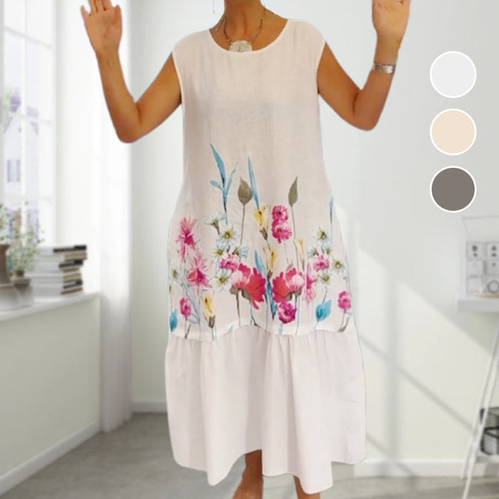 Floryn™ | Sleeveless Cotton Floral Dress