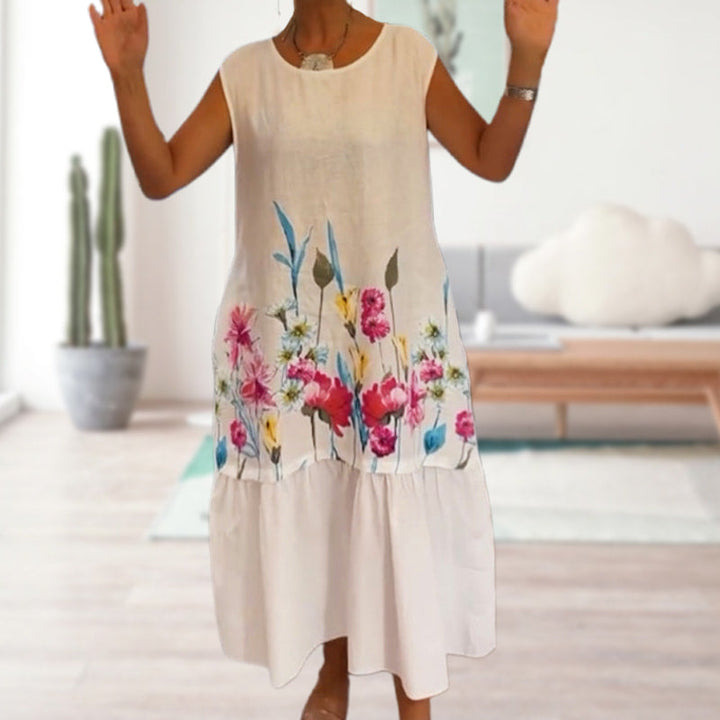 Floryn™ | Sleeveless Cotton Floral Dress