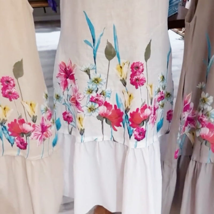 Floryn™ | Sleeveless Cotton Floral Dress