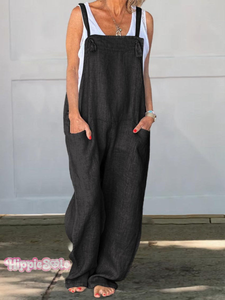 Wide Leg Cotton Jumpsuit