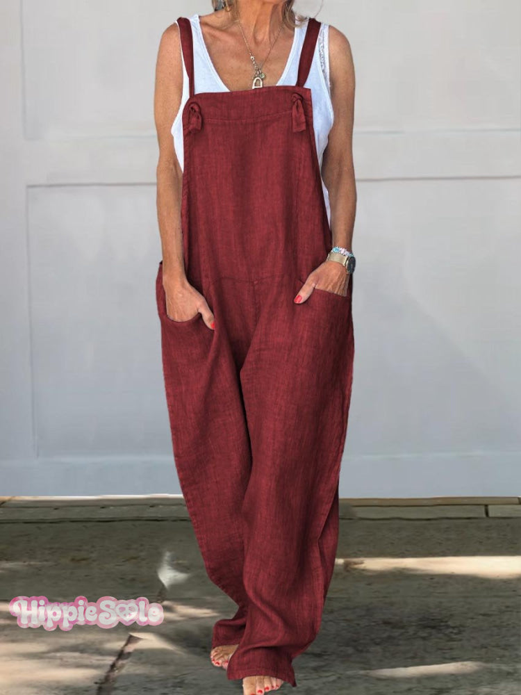 Wide Leg Cotton Jumpsuit