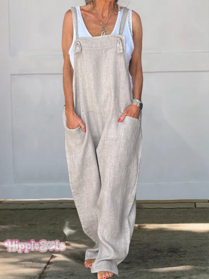 Wide Leg Cotton Jumpsuit