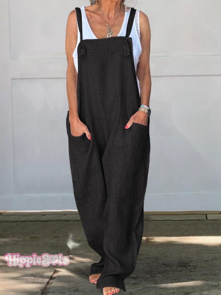 Wide Leg Cotton Jumpsuit