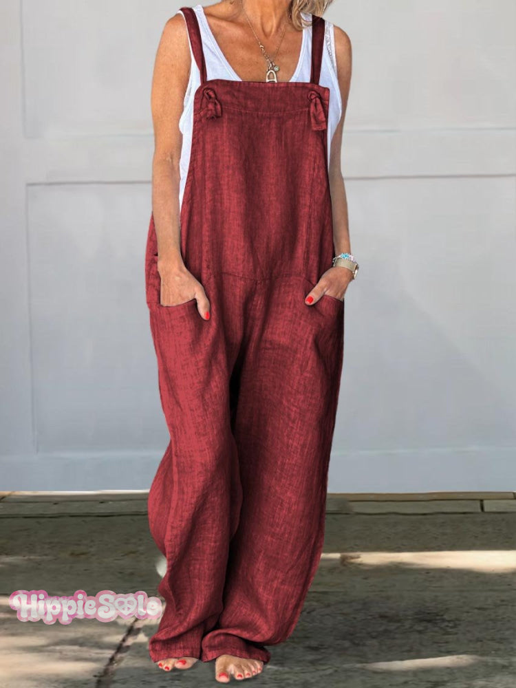 Wide Leg Cotton Jumpsuit